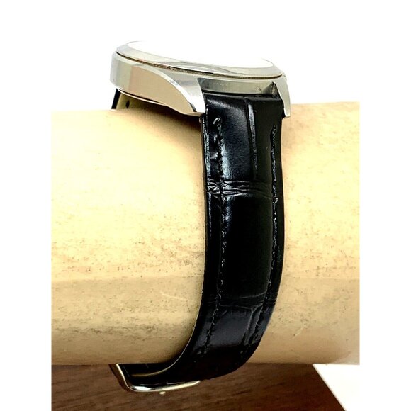 Tissot Women's Watch PR100 Swiss Quartz Diamond Silver Dial Black Leather 33mm - Picture 9 of 13